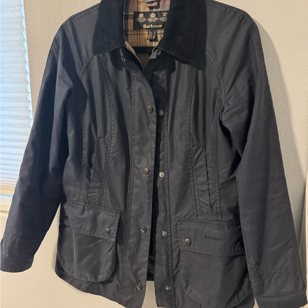 Barbour Classic Beadnell Wax Canvas Jacket, Navy Weather-Resistant